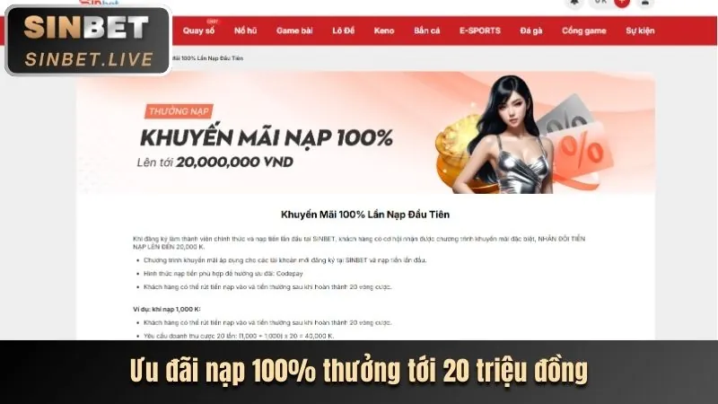 Thưởng Chào Mừng Lần Nạp Đầu Tiên